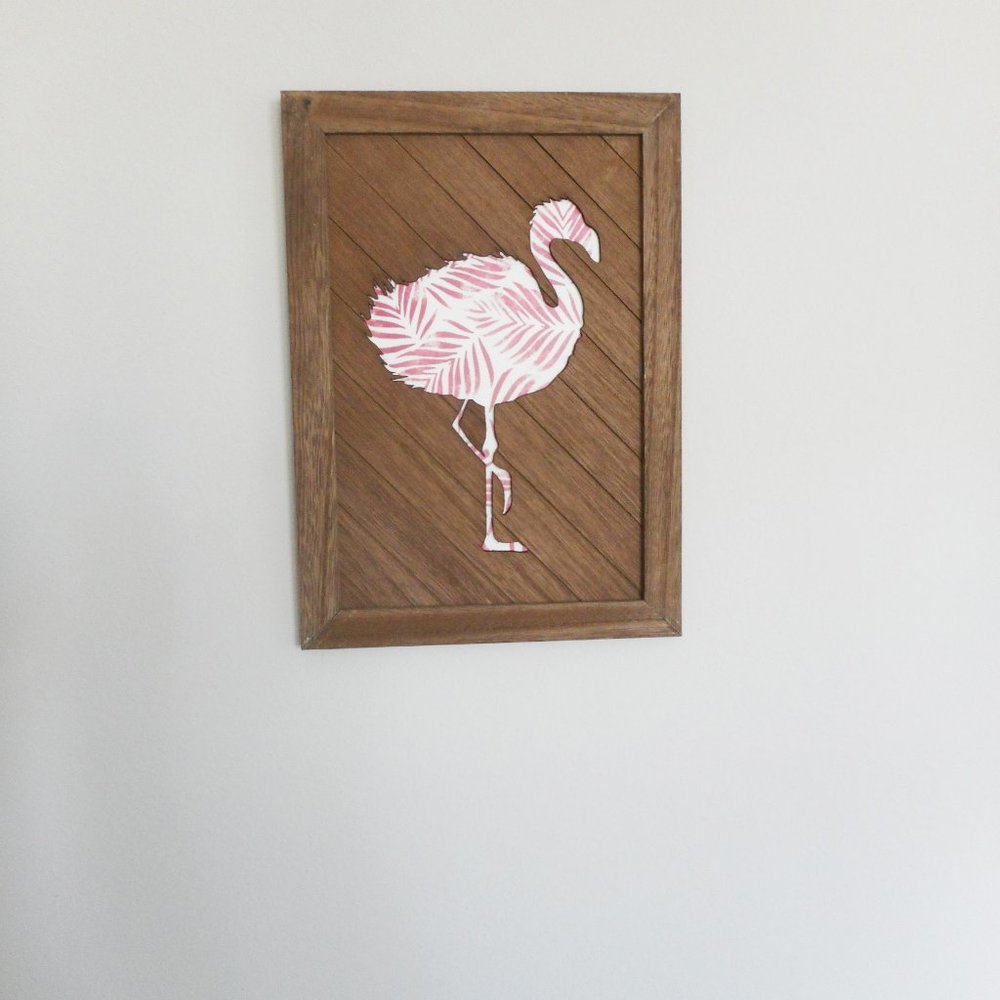 DEI Layered Flamingo Wall Sign, 14 x 10